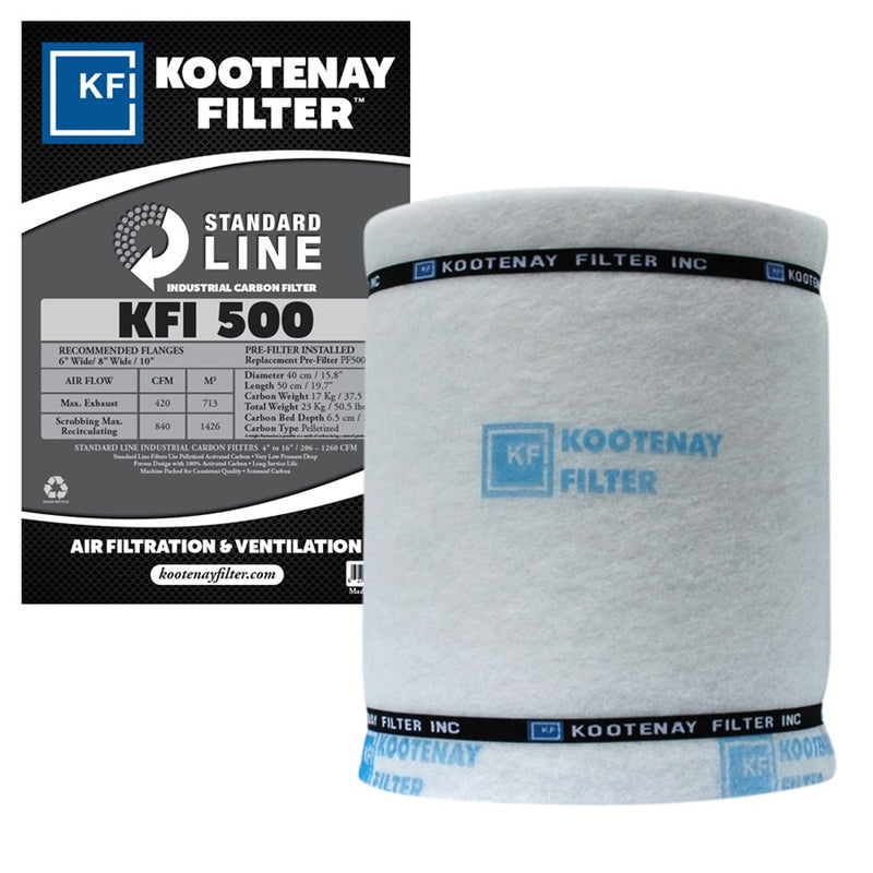 Kootenay Filter - Kootenay Filter KFI 500 Standard Line Carbon Filter 420 CFM - Hydroponics Club